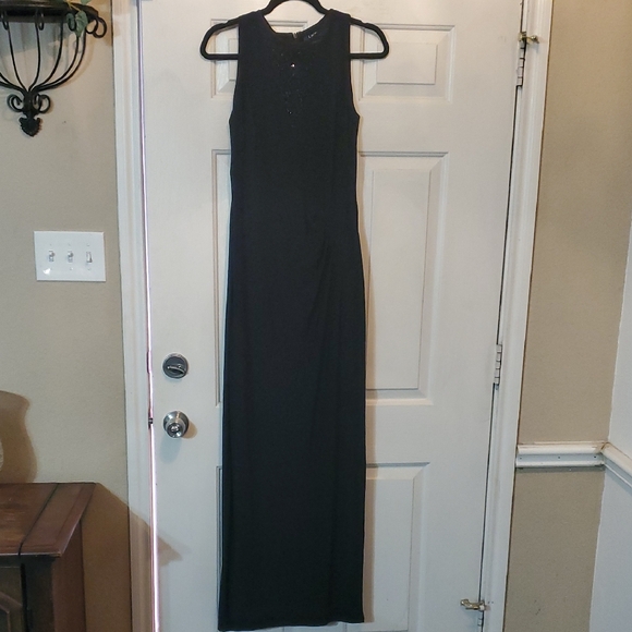 Ralph Lauren Dresses & Skirts - Lauren Ralph Lauren Evening Black Beaded Gown Size 8 Sleeveless Formal Dress